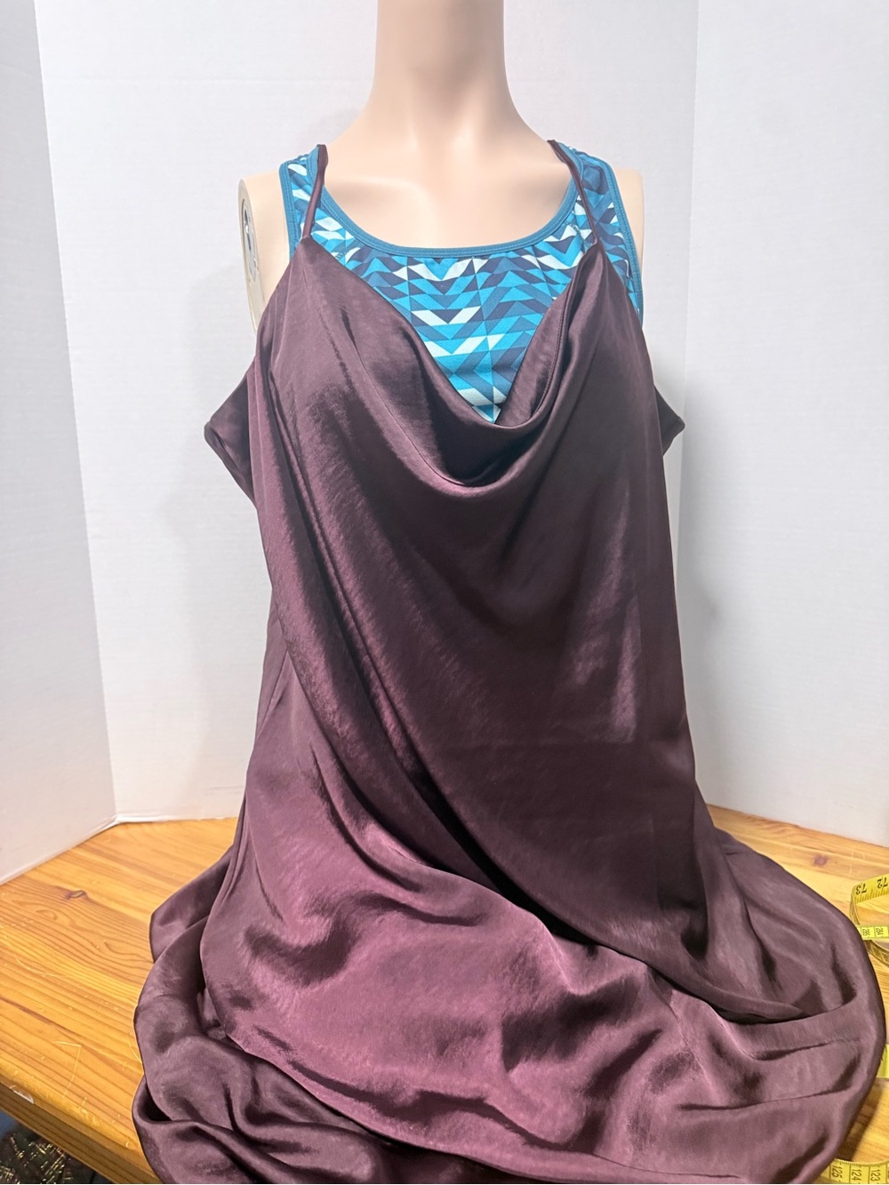 Joe Fresh Plum Satin Cowl Neck Slip Dress